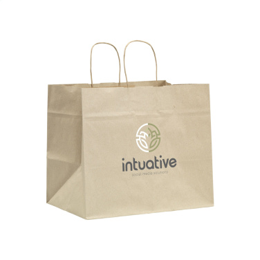 Logo trade promotional merchandise image of: Leaf It Bag recycled grass paper (90 g/m²) XL