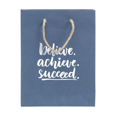 Logo trade promotional products picture of: Leaf It Bag recycled with jeans fibres (180 g/m²) S