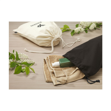 Logotrade business gift image of: Gift Pouch Natural GRS Recycled Cotton (150 g/m²) L