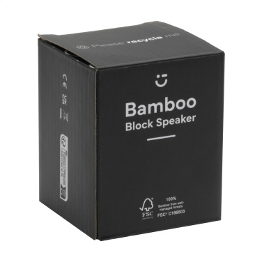 Logotrade business gifts photo of: Bamboo Block Speaker with wireless charger