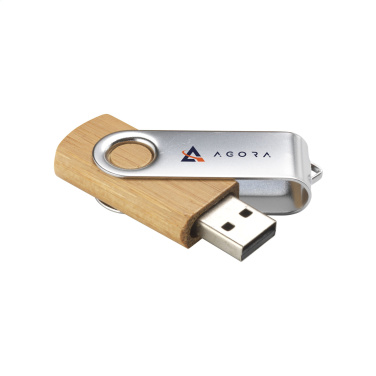 Logo trade business gift photo of: USB Twist Bamboo 8 GB