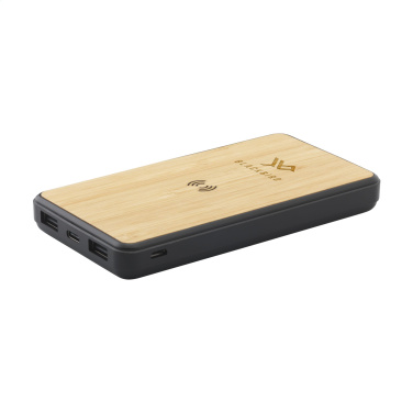 Logo trade advertising products image of: Boru Bamboo RCS Recycled ABS Powerbank Wireless Charger