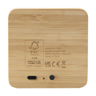 Logo trade promotional gifts picture of: Sonido 5W Bamboo wireless speaker