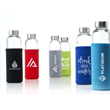 Logo trade promotional gifts image of: Senga Glass 500 ml drinking bottle
