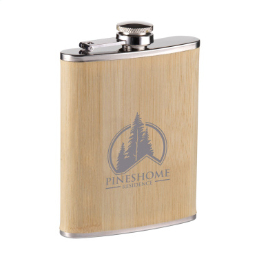 Logotrade advertising product image of: Hipflask Bamboo 200 ml drinking bottle