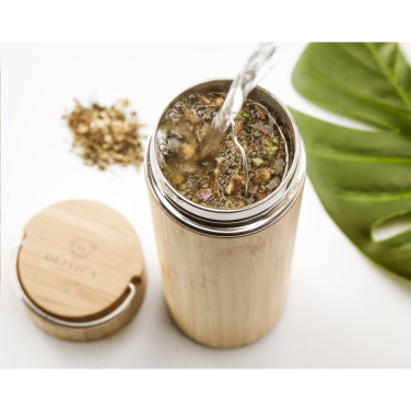 Logotrade promotional merchandise photo of: Nikko 330 ml bamboo thermo bottle/thermo cup