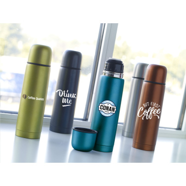 Logo trade advertising products picture of: Frosted Bottle RCS Recycled Steel 500 ml thermo bottle