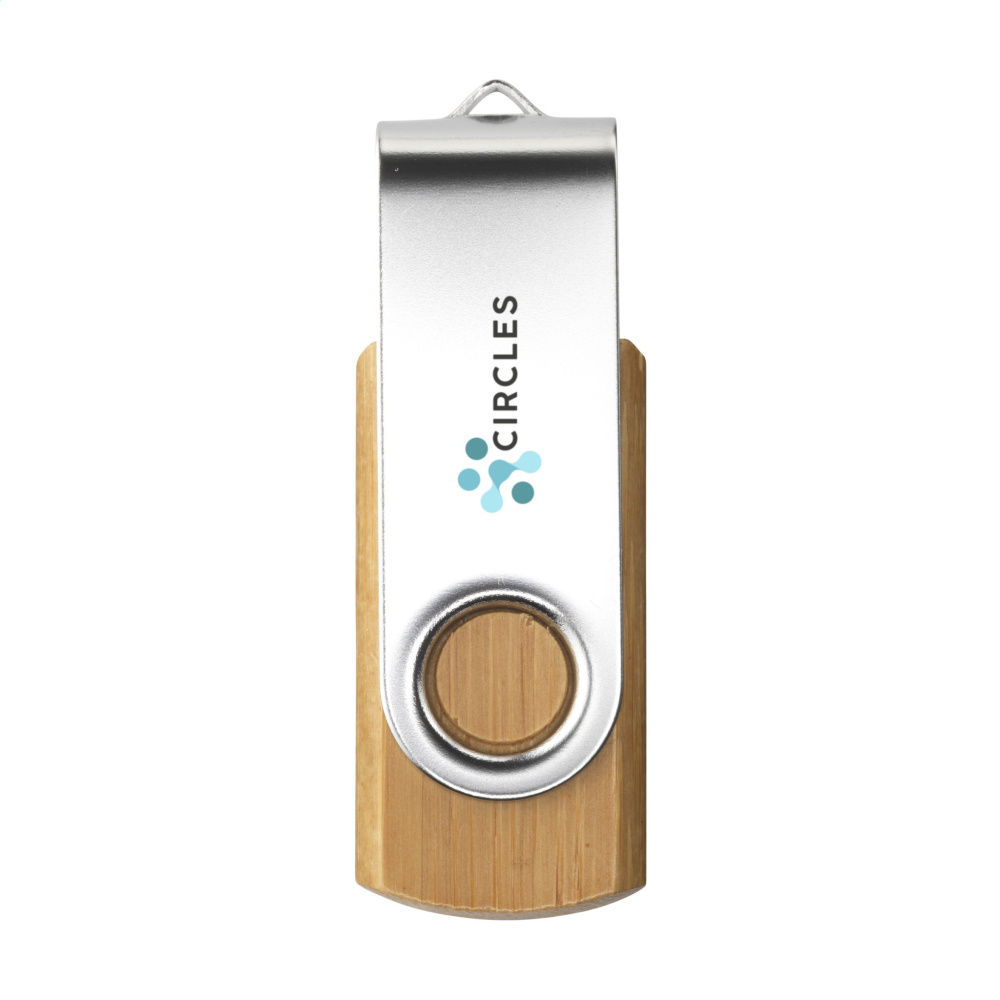 Logo trade promotional items picture of: USB Twist Bamboo from stock 8 GB