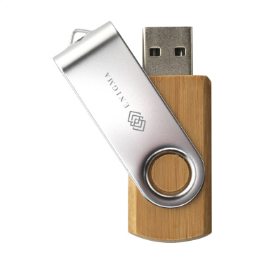 Logotrade advertising product picture of: USB Twist Bamboo from stock 8 GB