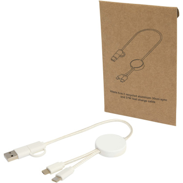 Logo trade promotional gifts image of: Citala 5-in-1 recycled plastic 30 cm data sync and 27W fast charge cable