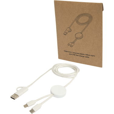 Logo trade promotional items picture of: Citala 5-in-1 recycled plastic 150 cm data sync and 27W fast charge cable