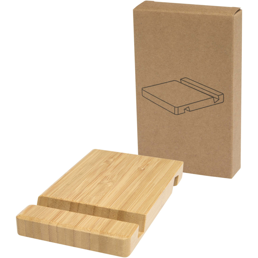 Logo trade corporate gifts picture of: Bubup bamboo 2-angled tablet and phone stand