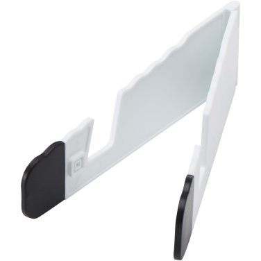 Logo trade promotional merchandise photo of: Buna recycled plastic foldable tablet and phone stand