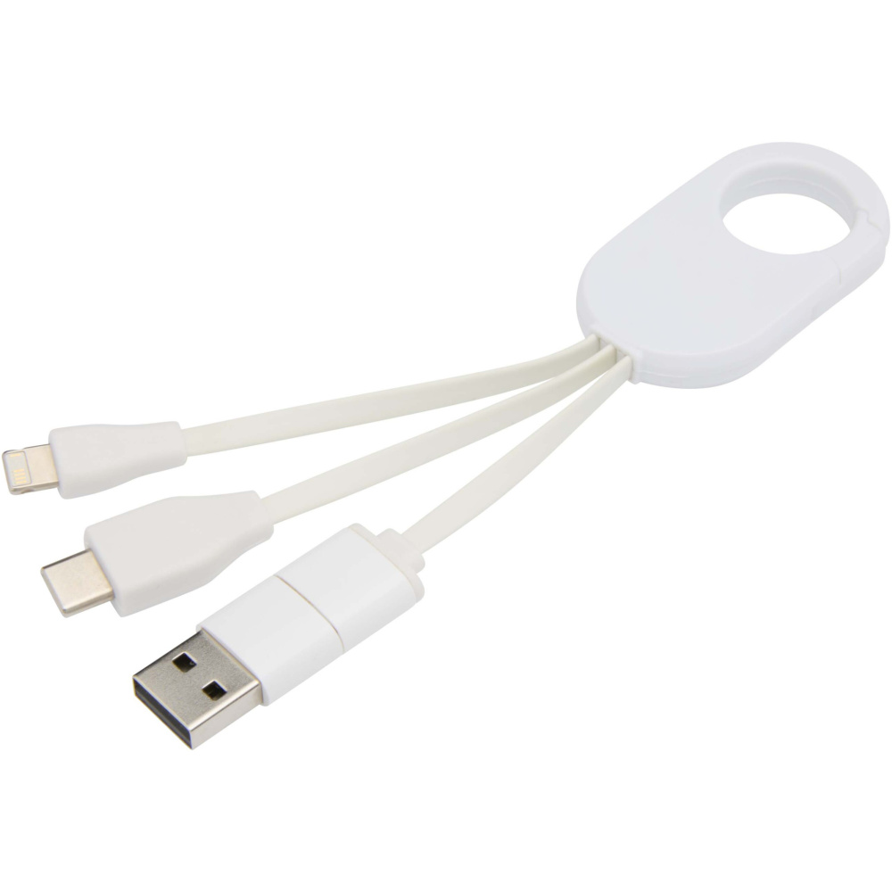 Logo trade promotional merchandise image of: Troop 4-in-1 recycled plastic charging cable