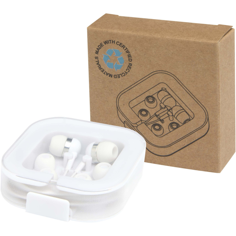 Logotrade corporate gift image of: Baekdu wired Type-C headset with recycled plastic storage box