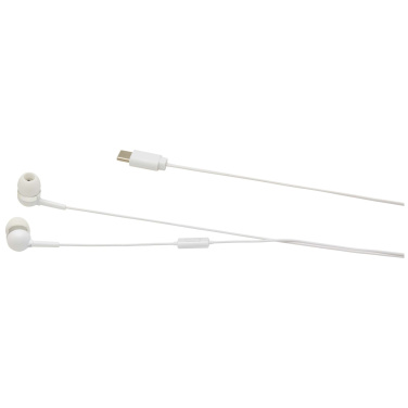 Logo trade promotional item photo of: Baekdu wired Type-C headset with recycled plastic storage box