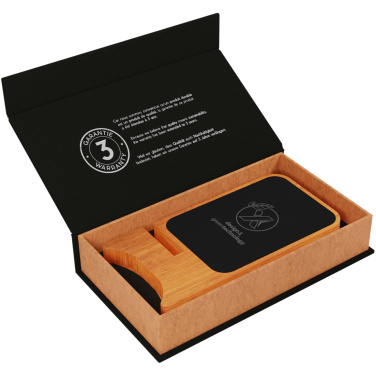 Logo trade corporate gift photo of: SCX.design W16 10W light-up wireless wooden stand