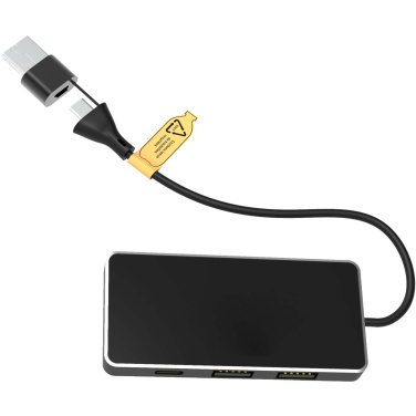 Logo trade corporate gift photo of: SCX.design H20 8-in-1 USB hub with dual input and 6-ports