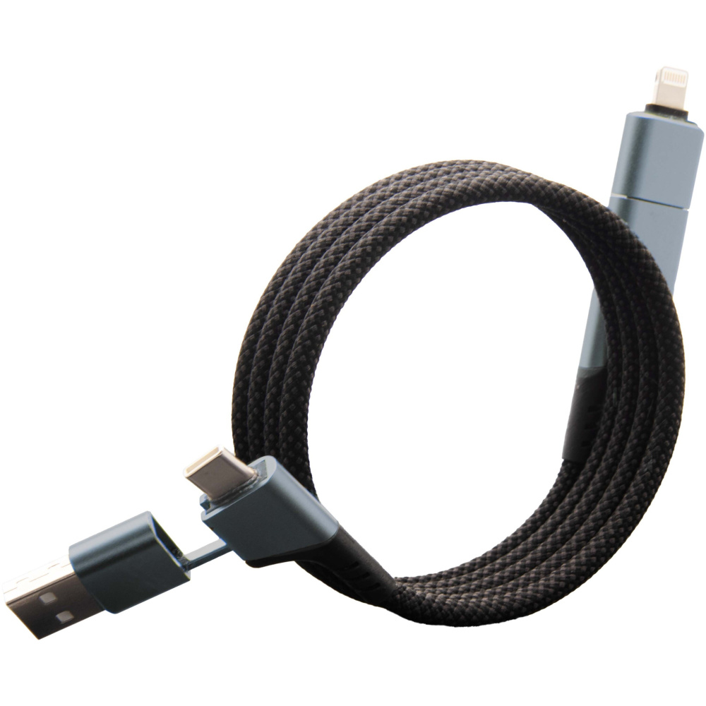 Logotrade promotional merchandise image of: SCX.design C52 100W 4-in-1 rPET magnetic ultra fast charging cable 