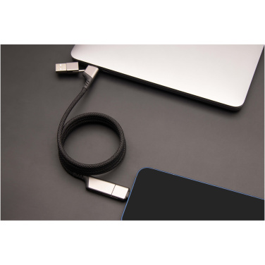 Logo trade promotional gifts image of: SCX.design C52 100W 4-in-1 rPET magnetic ultra fast charging cable 