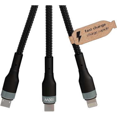 Logo trade promotional items image of: SCX.design C53 100W 5-in-1 rPET ultra fast charging cable
