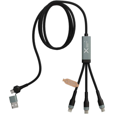Logo trade business gifts image of: SCX.design C53 100W 5-in-1 rPET ultra fast charging cable