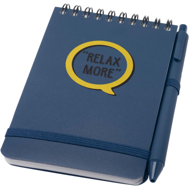 Logo trade promotional products image of: Thalaasa A6 hard cover ocean-bound notebook with ballpoint pen (black ink)