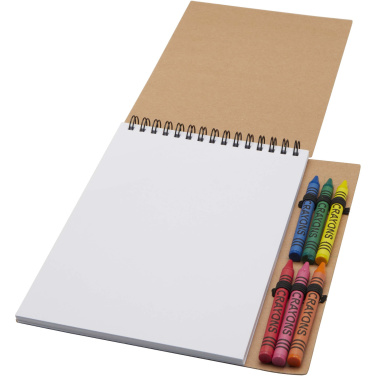 Logo trade advertising products picture of: Doodle A5 spiral soft cover notebook and crayon set
