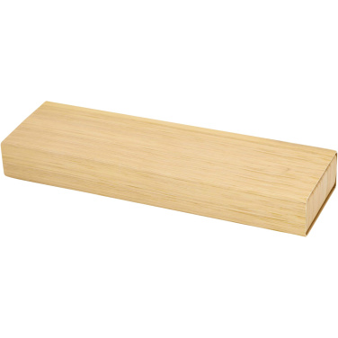 Logotrade promotional gifts photo of: Oblys bamboo ballpoint pen and mechanical pencil set (black ink)