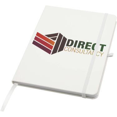 Logo trade promotional item photo of: Teak A5 recycled hard cover notebook with lined pages
