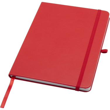 Logo trade promotional merchandise photo of: Teak A5 recycled hard cover notebook with lined pages