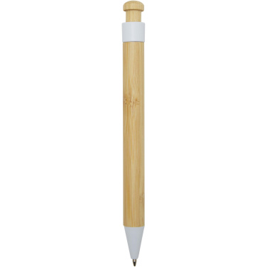 Logotrade promotional gift picture of: Rattan bamboo and recycled plastic ballpoint pen (black ink)
