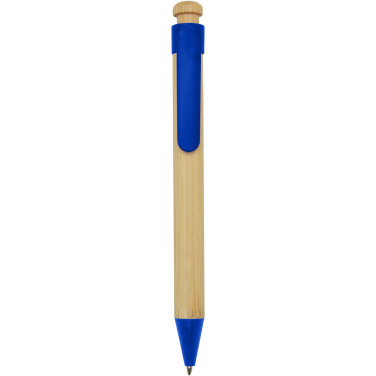 Logo trade promotional products picture of: Rattan bamboo and recycled plastic ballpoint pen (black ink)