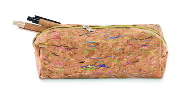 Logo trade promotional giveaways image of: Coloured cork pencil case
