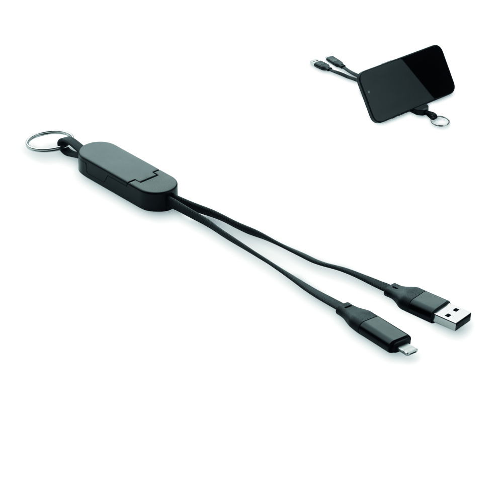 Logo trade corporate gifts image of: 60W cable keyring recycled ABS