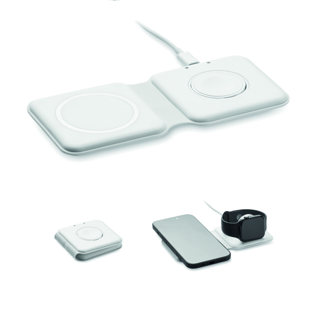 Logo trade promotional items picture of: 2 in 1 foldable charger 15W