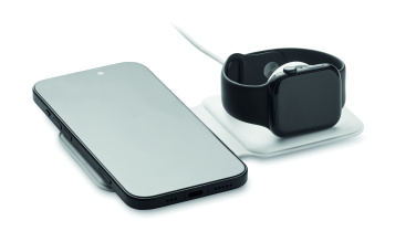 Logo trade corporate gift photo of: 2 in 1 foldable charger 15W