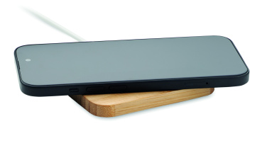 Logo trade promotional items image of: 15W wireless charger in bamboo