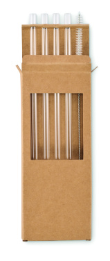 Logotrade promotional items photo of: 4 reusable glass straws