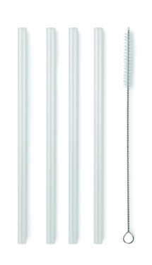 Logo trade advertising products picture of: 4 reusable glass straws