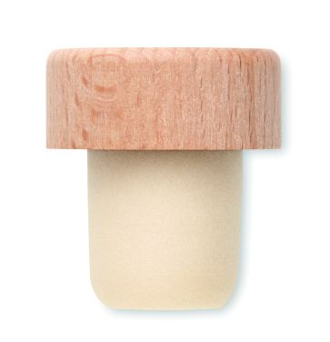 Logo trade business gifts image of: Beech wood bottle stopper