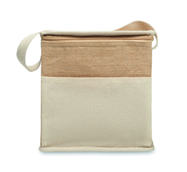 Logo trade promotional merchandise picture of: Jute and canvas cooler bag 3L