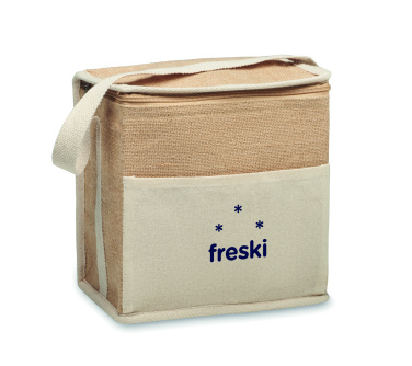 Logotrade promotional giveaway picture of: Jute and canvas cooler bag 3L