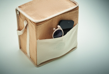 Logo trade promotional gifts picture of: Jute and canvas cooler bag 3L