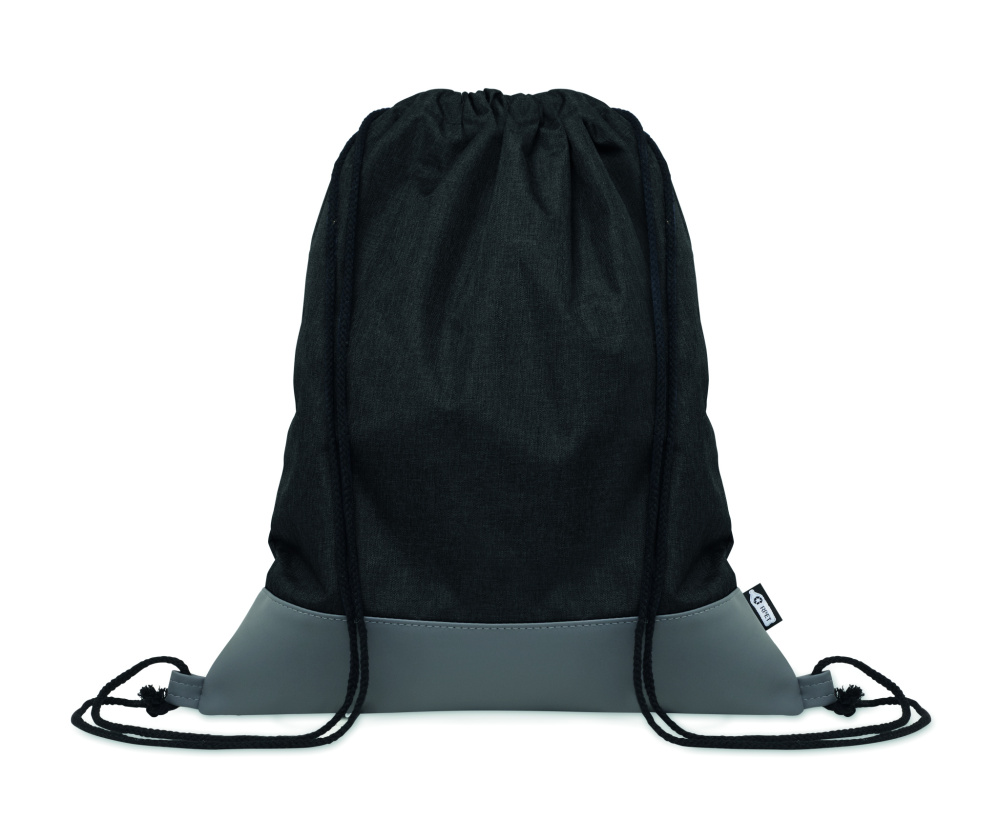 Logo trade corporate gift photo of: RPET PU drawstring bag 2 tone