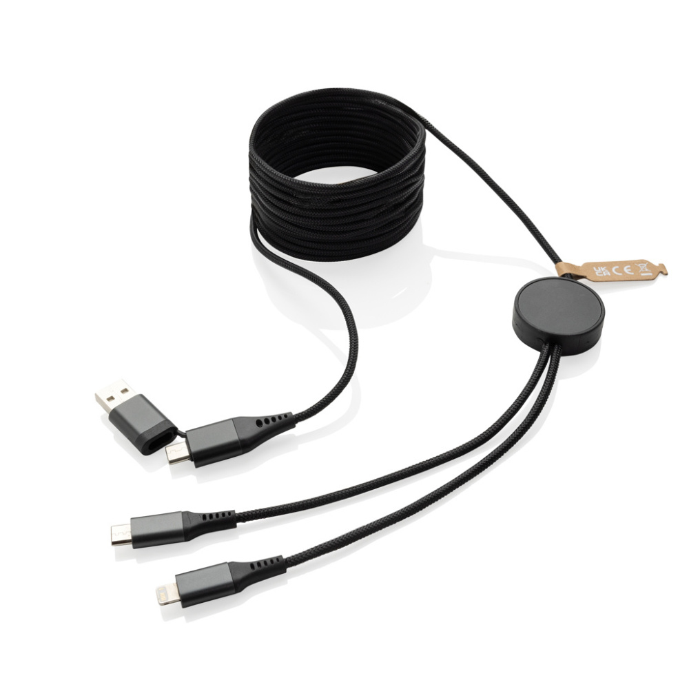 Logo trade business gifts image of: Terra RCS recycled PET 3 meter  4-in-1 cable