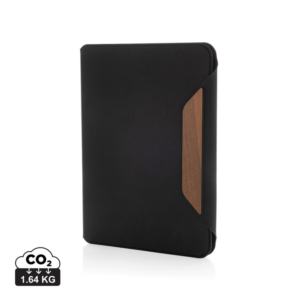 Logotrade promotional item picture of: Teri AWARE™ RPET and walnut A5 portfolio