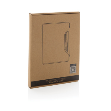Logo trade promotional giveaways image of: Teri AWARE™ RPET and walnut A5 portfolio