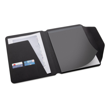 Logo trade promotional giveaways image of: Teri AWARE™ RPET and walnut A4 portfolio