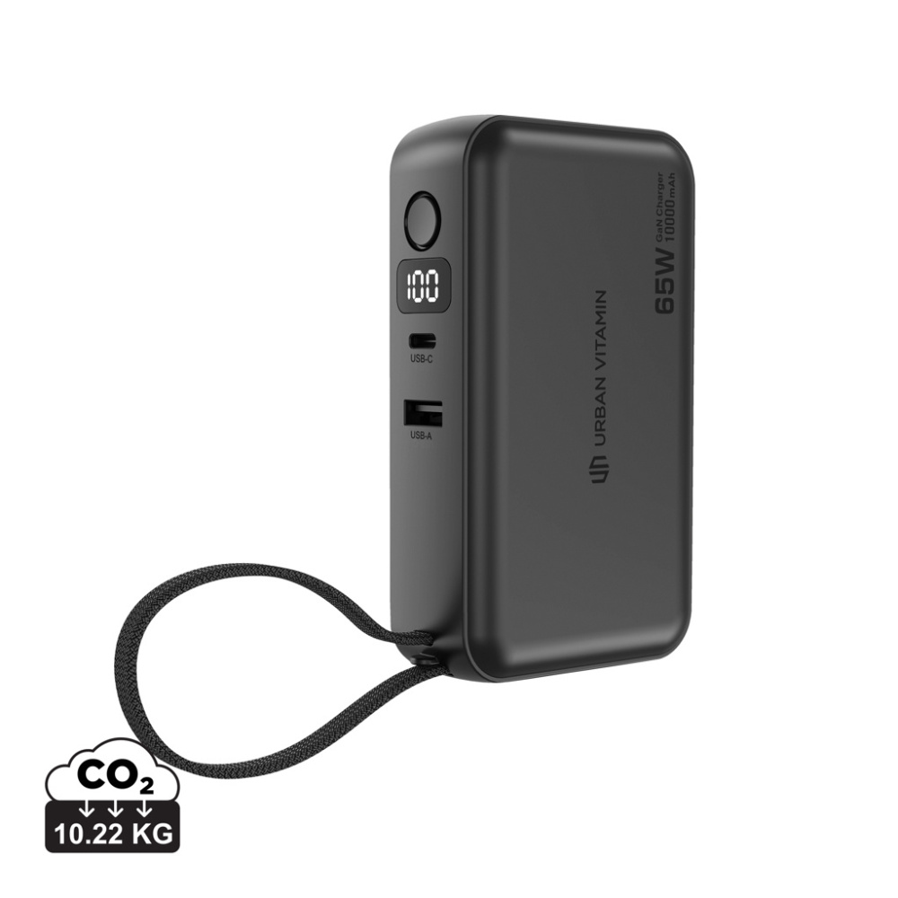 Logotrade promotional giveaway image of: Urban Vitamin Eureka hybrid GANcharger 10000mah powerbank65W